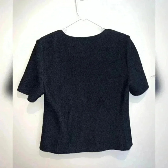 St. John Collection Black Knit Short Sleeve Jacket NEW - Picture 5 of 5